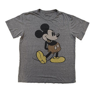 Disney Mickey Mouse Shirt Mens Large Gray Heather Graphic Tee T-Shirt Classic